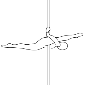 Photo of the pole dance move Bondage Split