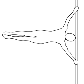 Photo of the pole dance move Flag