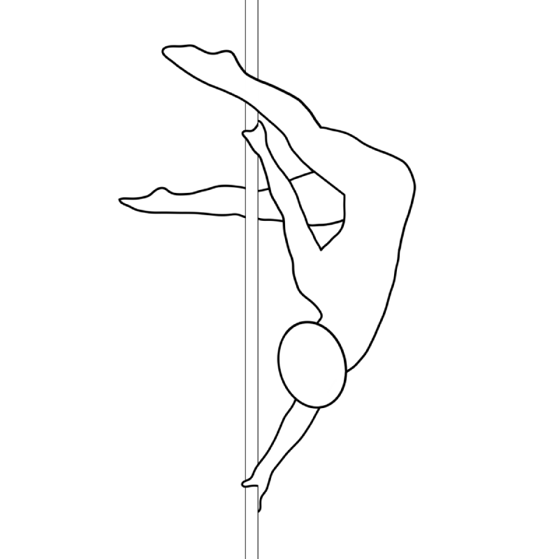 Illustration of the pole dance move Aerial Handspring