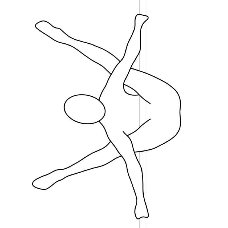 Illustration of the pole dance move Alexa