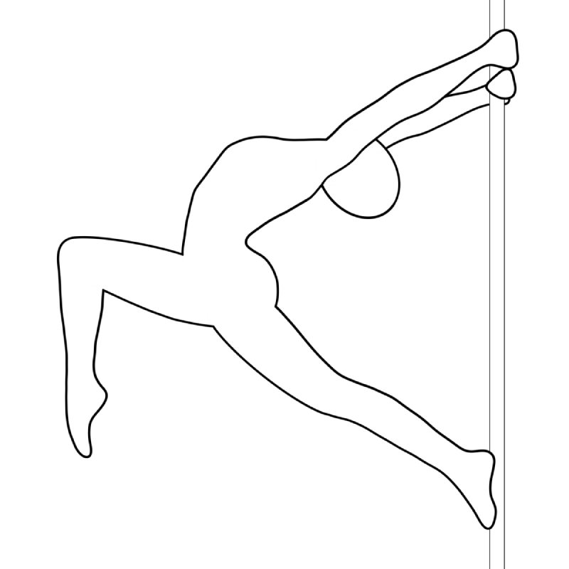 Illustration of the pole dance move Aline K