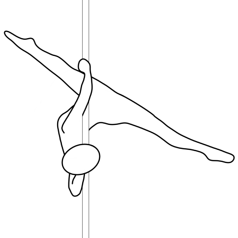 Illustration of the pole dance move Allegasus