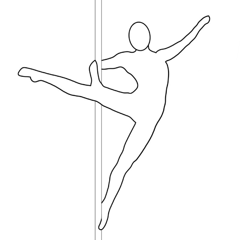Illustration of the pole dance move Arabesque