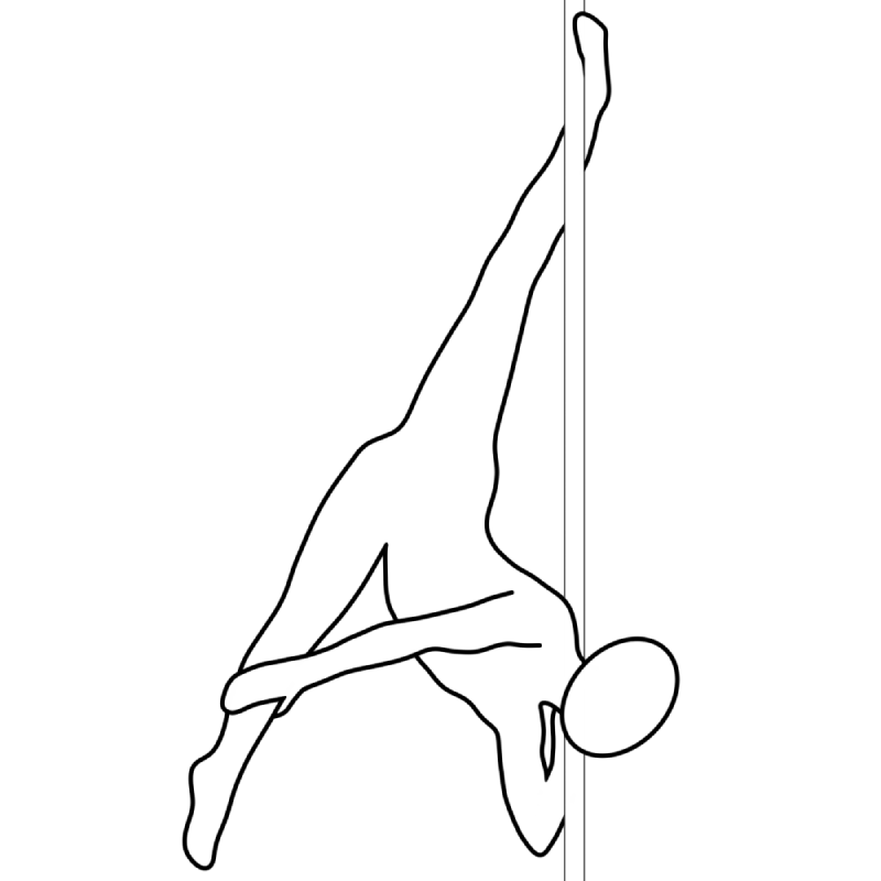 Illustration of the pole dance move Archer Split