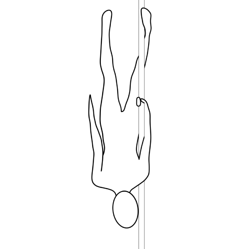 Illustration of the pole dance move Batman