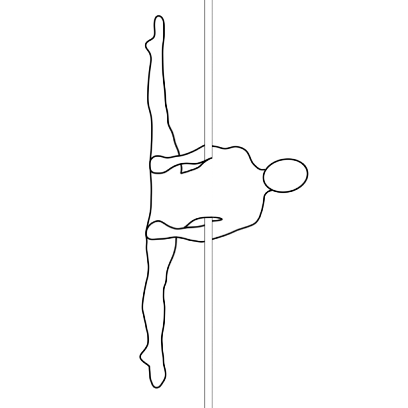 Illustration of the pole dance move Batwing