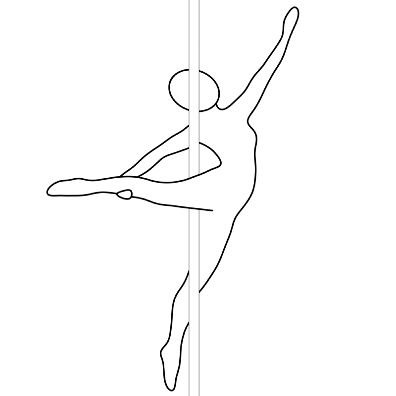 Illustration of the pole dance move Birdtail
