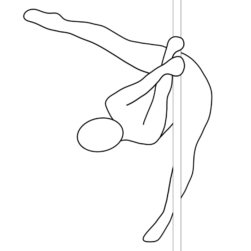 Illustration of the pole dance move Black Widow