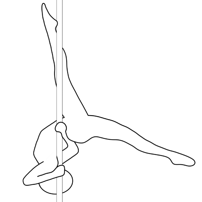 Illustration of the pole dance move Bolero Split