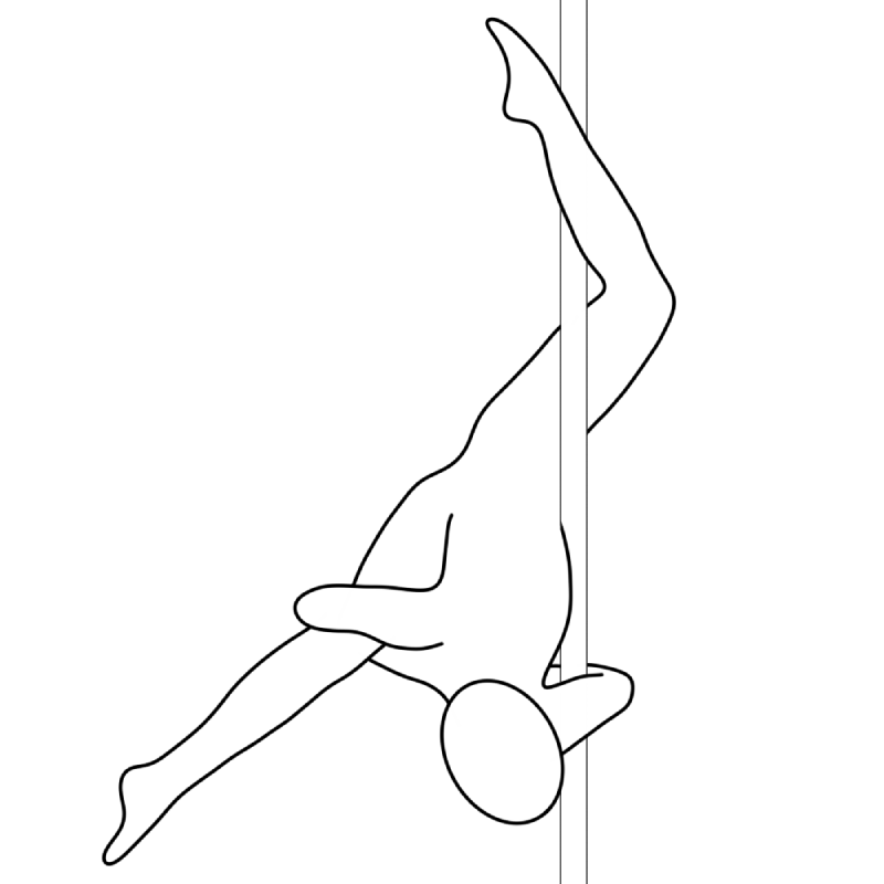 Illustration of the pole dance move Broken Bird