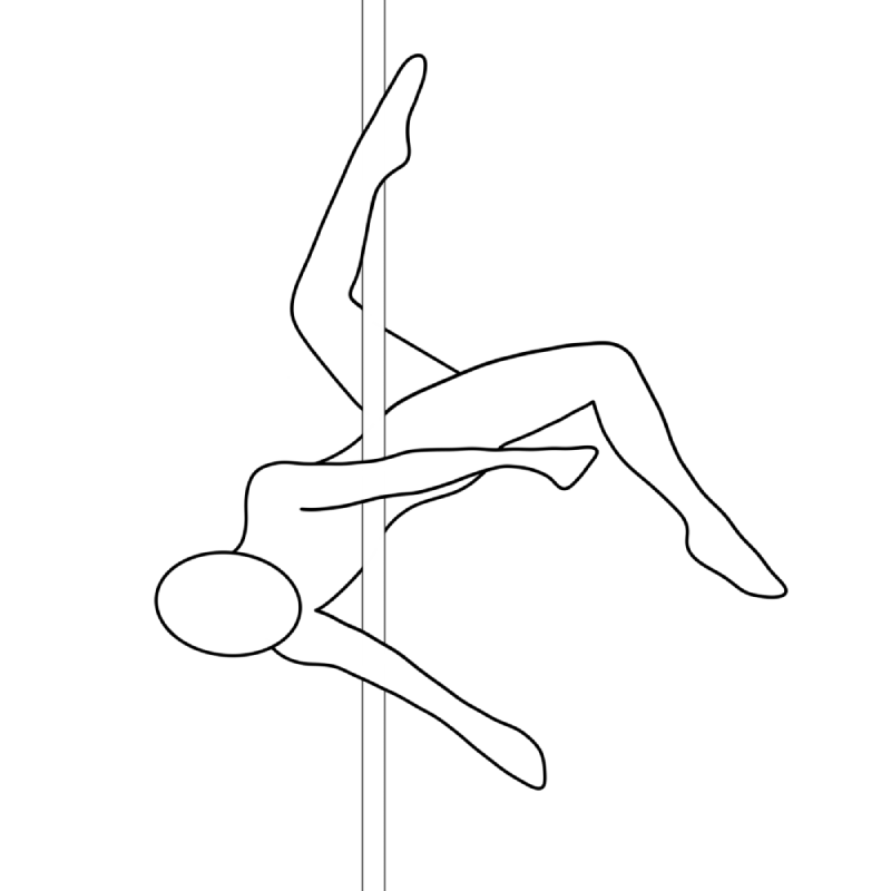 Illustration of the pole dance move Broken Doll