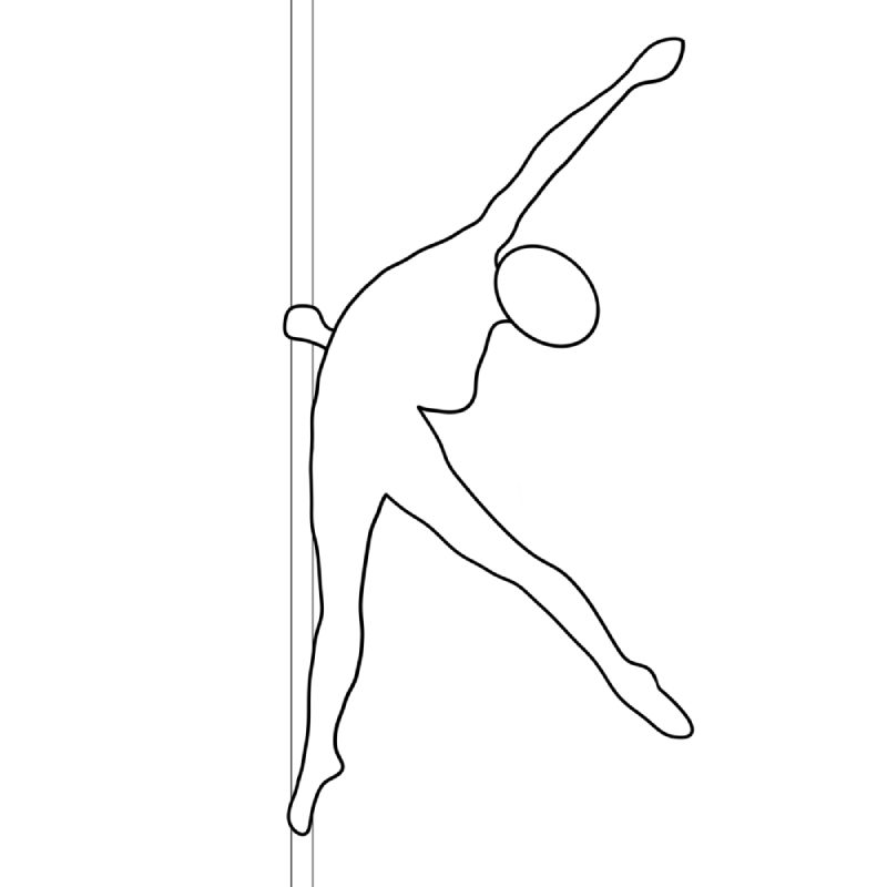 Illustration of the pole dance move Broken Wing