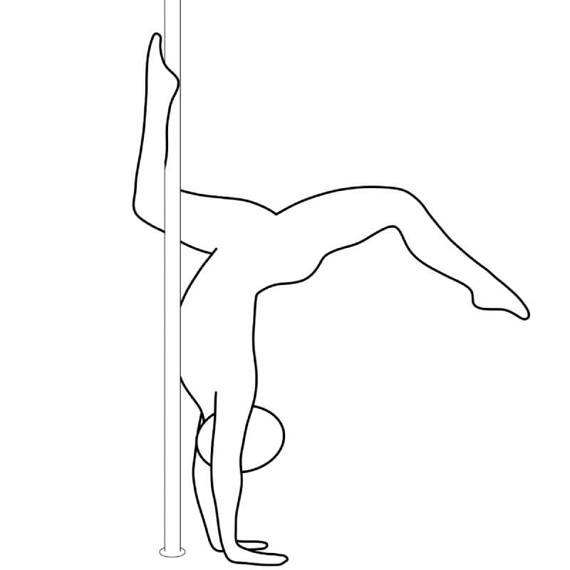 Illustration of the pole dance move Butterfly Handstand