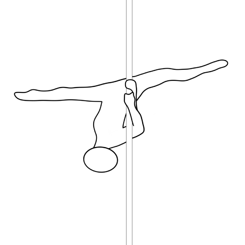Illustration of the pole dance move Cassiopeia Split