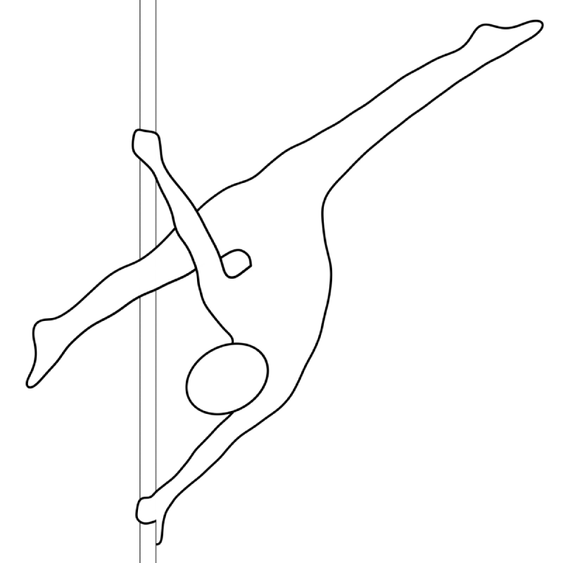 Illustration of the pole dance move Cherry Flexure