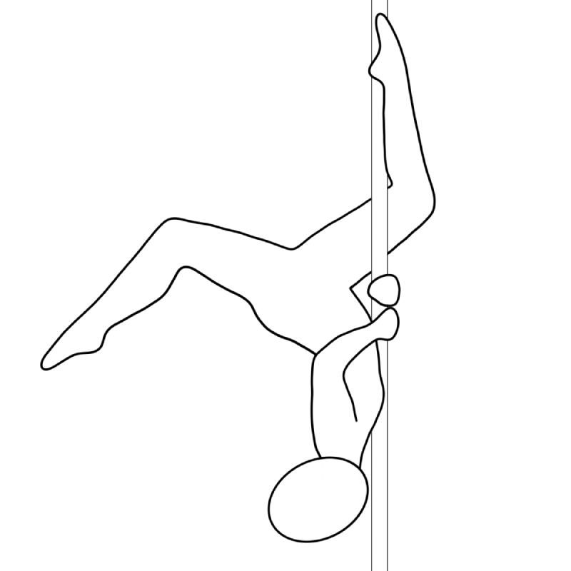 Illustration of the pole dance move Chest Press Butterfly