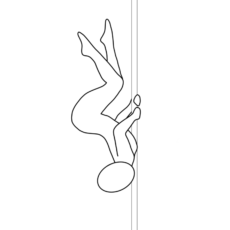 Illustration of the pole dance move Chest Press