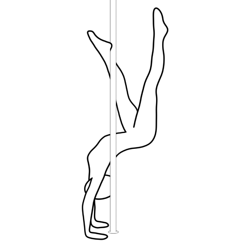 Illustration of the pole dance move Chiropractor Handstand