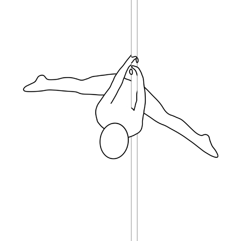 Illustration of the pole dance move Circus Climb