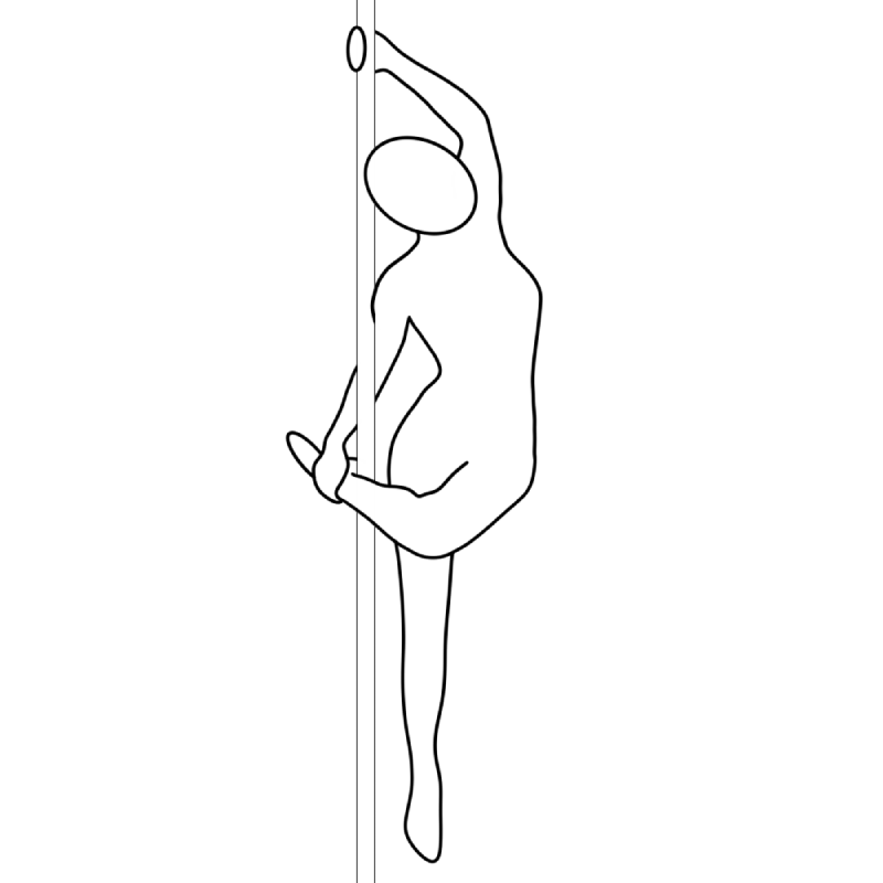 Illustration of the pole dance move Cle de Sol