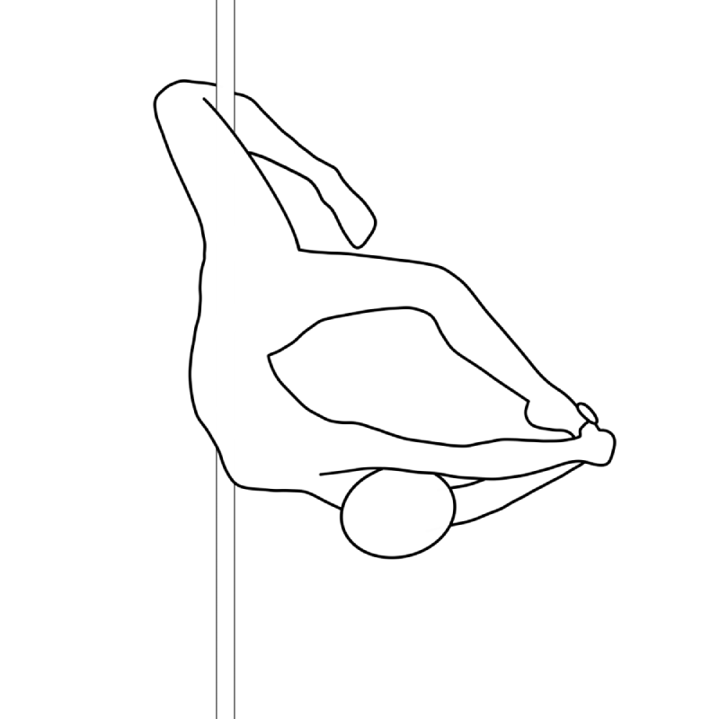 Illustration of the pole dance move Cocoon