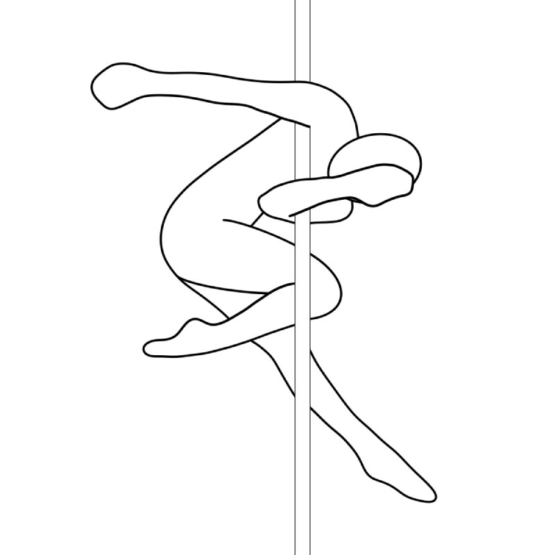 Illustration of the pole dance move Crane