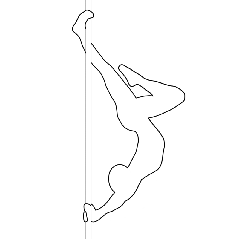 Illustration of the pole dance move Dangerous Bridge