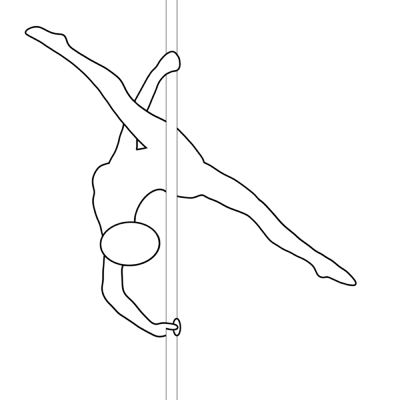 Illustration of the pole dance move Elite Split