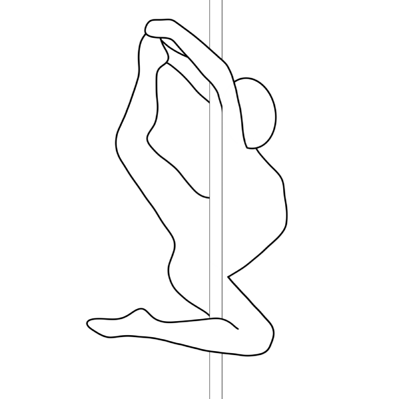 Illustration of the pole dance move Emotioncatcher