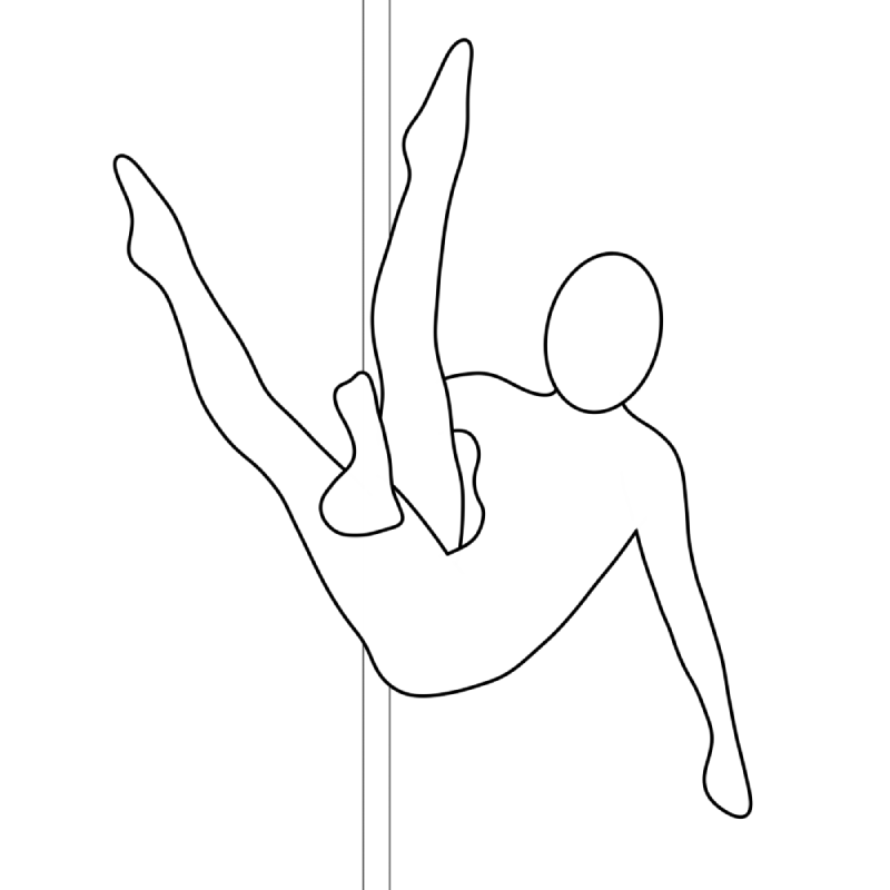Illustration of the pole dance move Extended Martini