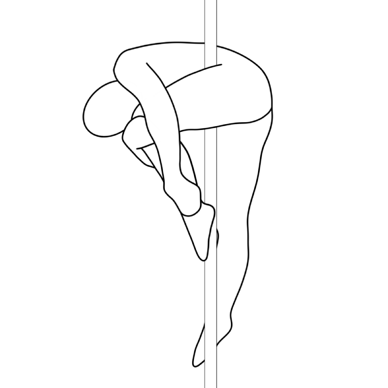 Illustration of the pole dance move Flamingo