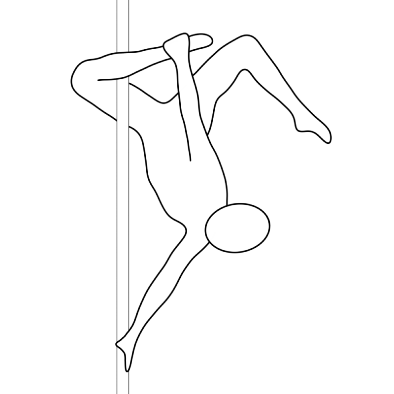 Illustration of the pole dance move Flash
