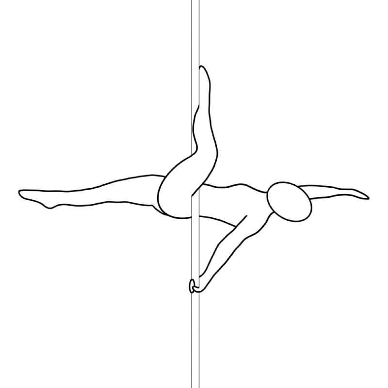 Illustration of the pole dance move Flatline