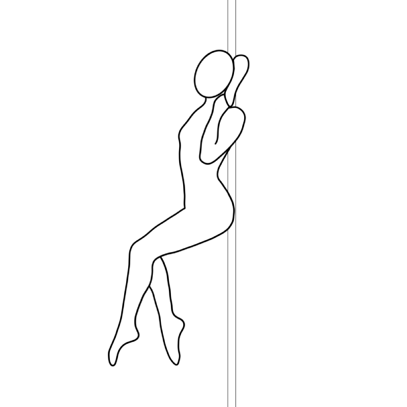 Illustration of the pole dance move Floating Queen