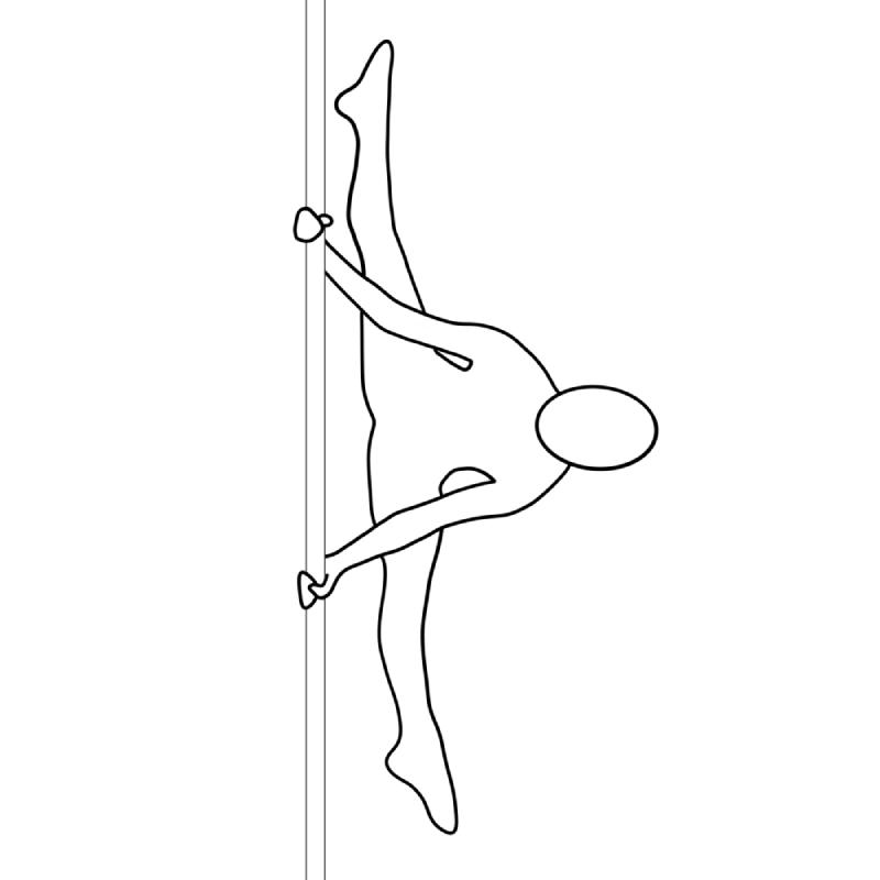 Illustration of the pole dance move Floating Straddle