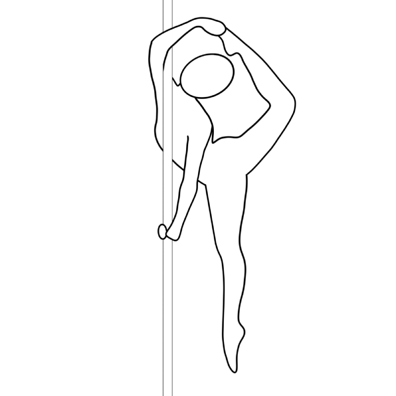 Illustration of the pole dance move Gunter Scale