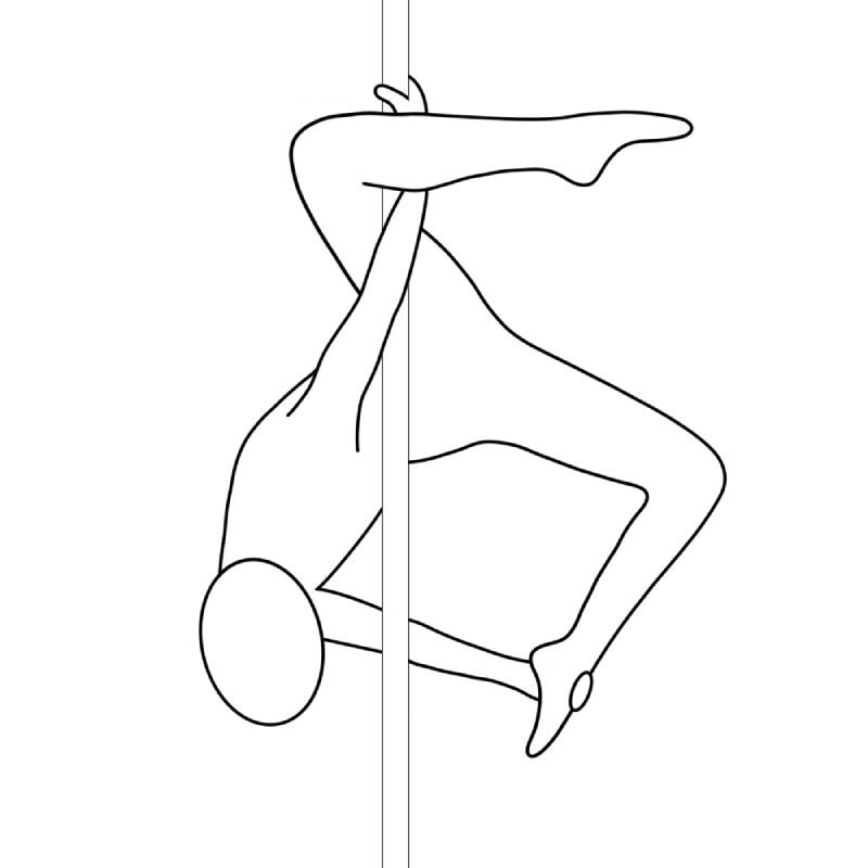 Illustration of the pole dance move Helix
