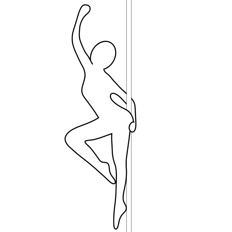 Illustration of the pole dance move Hip Grab
