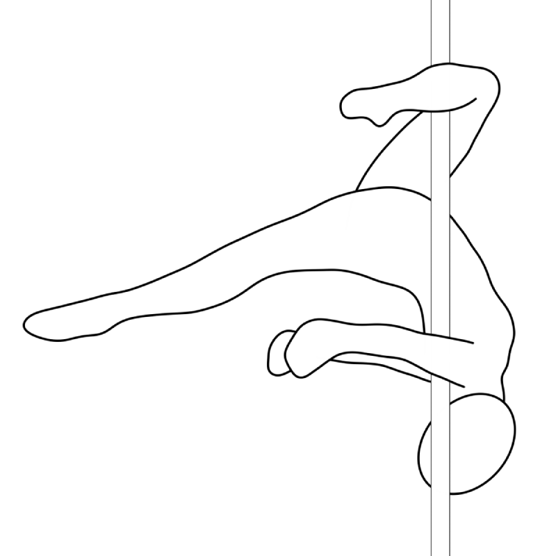 Illustration of the pole dance move Holly Drop