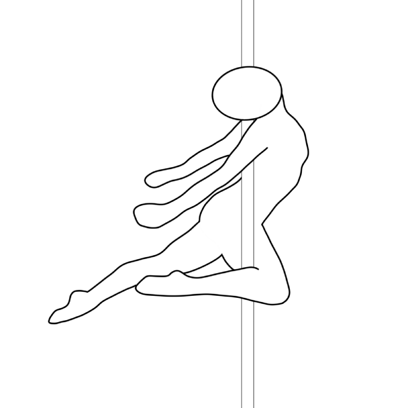 Illustration of the pole dance move Icarus