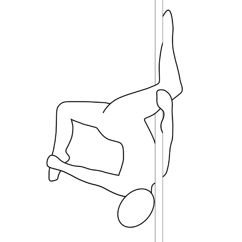 Illustration of the pole dance move Inverted Eva