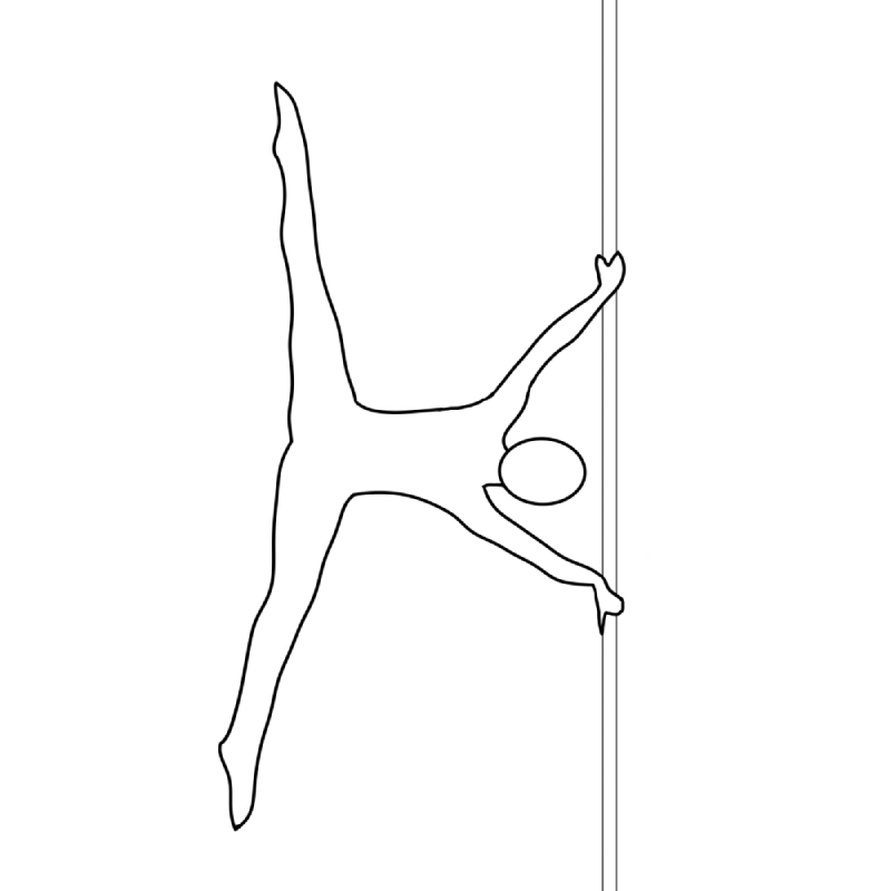 Illustration of the pole dance move Iron X