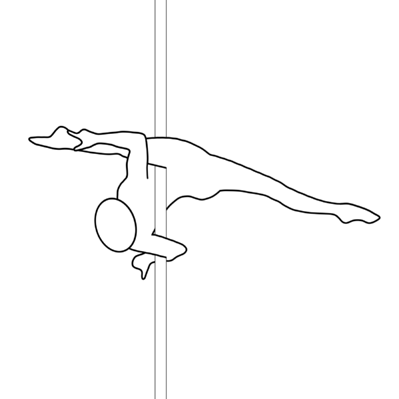 Illustration of the pole dance move Jallegra