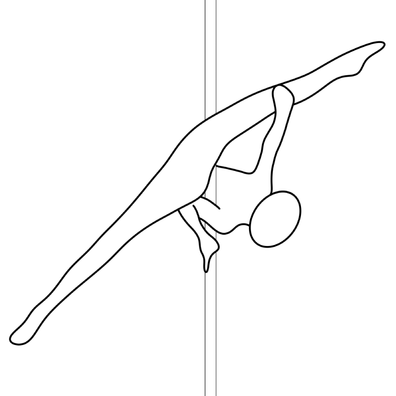 Illustration of the pole dance move Janeiro Split
