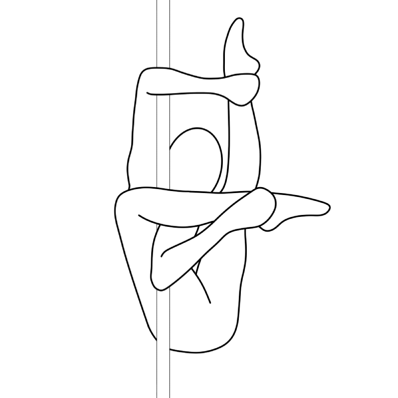 Illustration of the pole dance move July Squiggle