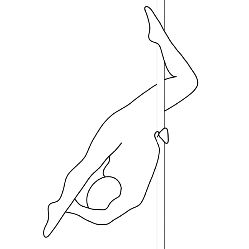 Illustration of the pole dance move Leelo