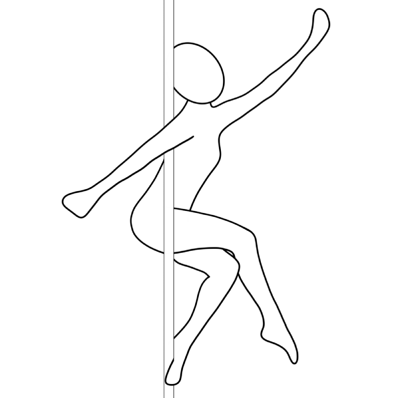 Illustration of the pole dance move Miracle Sit