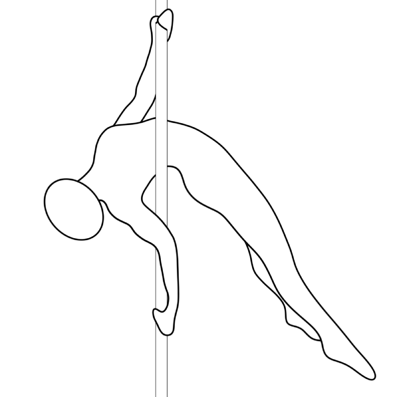 Illustration of the pole dance move Moony