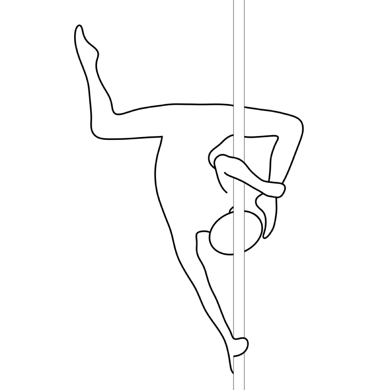 Illustration of the pole dance move Neith