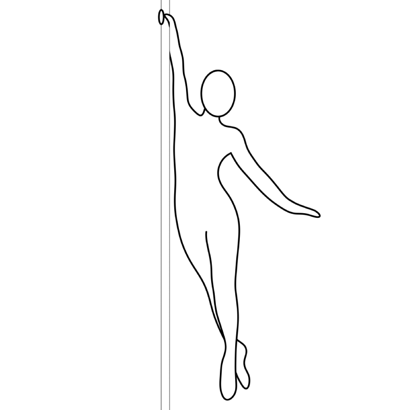 Illustration of the pole dance move One Arm Spin